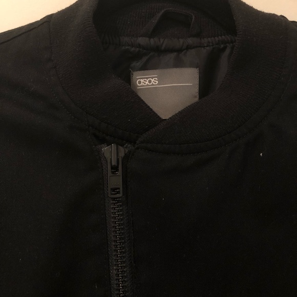 ASOS Men’s Bomber Jacket Size Medium Black - Picture 3 of 4